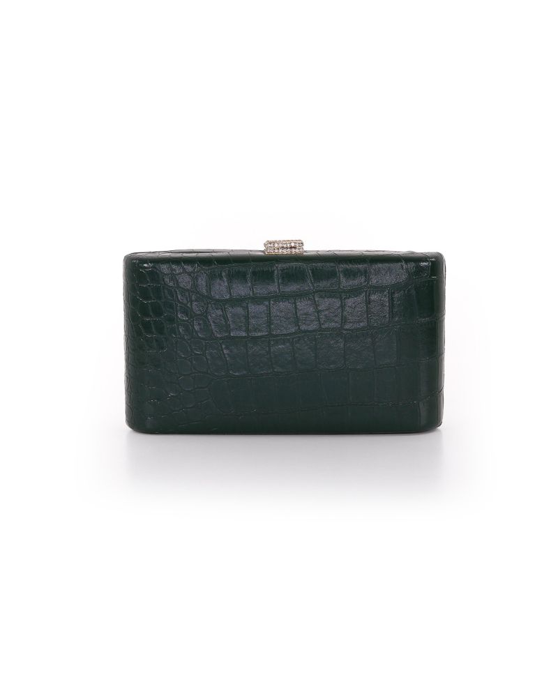 Woman's Lula Croc Embossed Leather Minaudiere