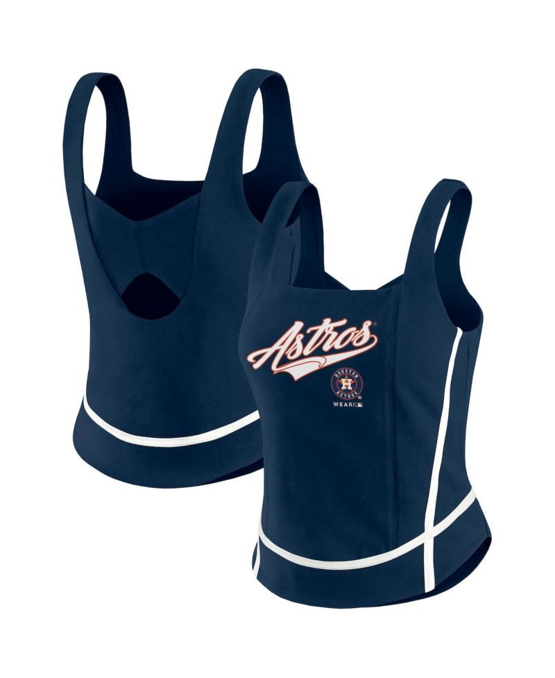 Women's Navy Houston Astros Square Neck Tank Top