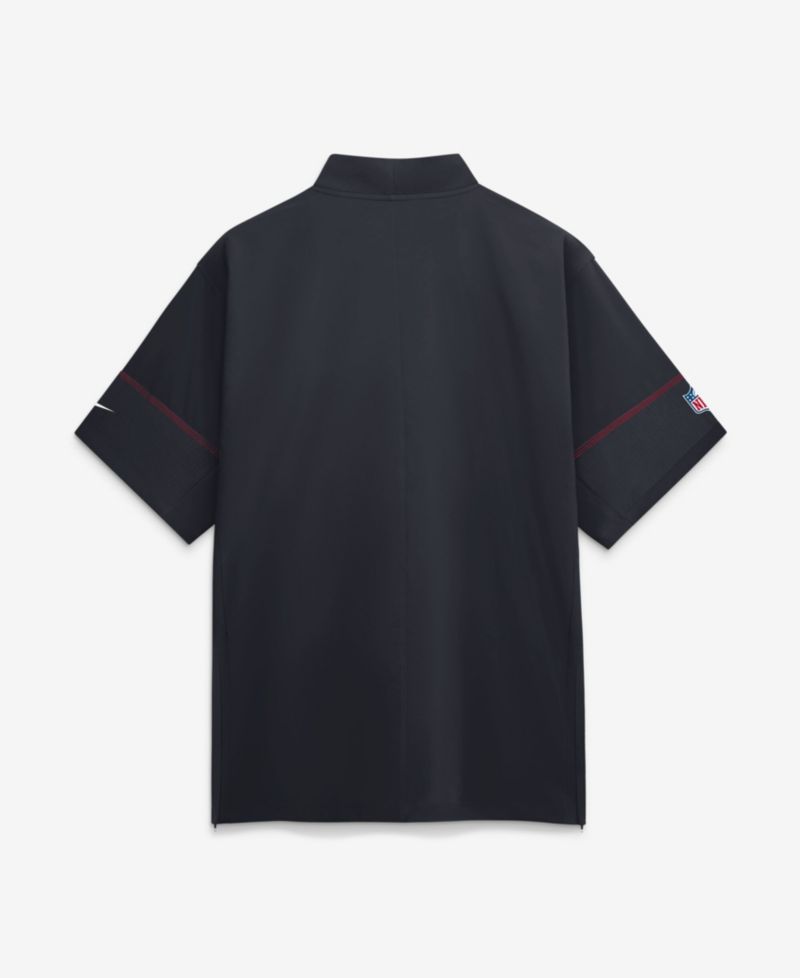 Men's Navy Houston Texans Sideline Short Sleeve Quarter-Zip Coaches Jacket