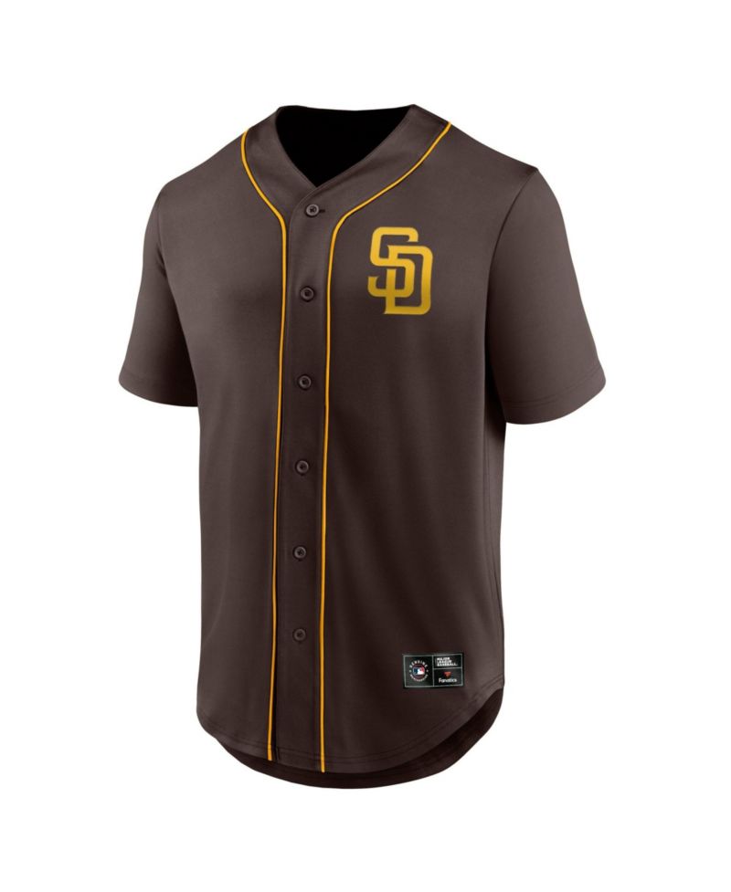 Men's Brown San Diego Padres Franchise Button-Up Fashion T-Shirt