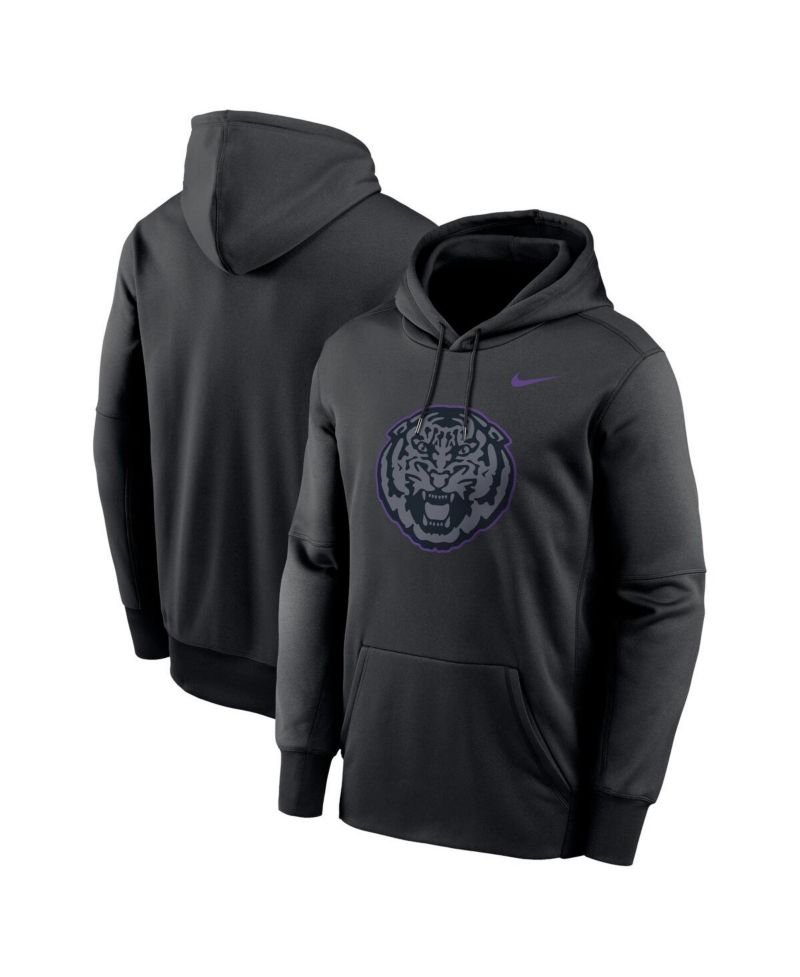Men's Black LSU Tigers Color Pop Performance Fleece Pullover Hoodie