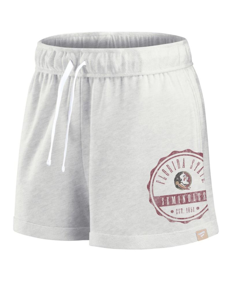 Women's Oatmeal Florida State Seminoles Win Badge Shorts