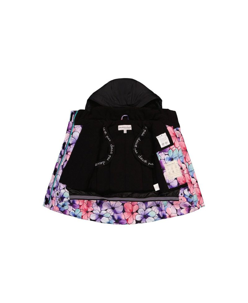 Little and Big Girl (6-14) Two Piece Play Snowsuit Floral Print with Gradient Pants