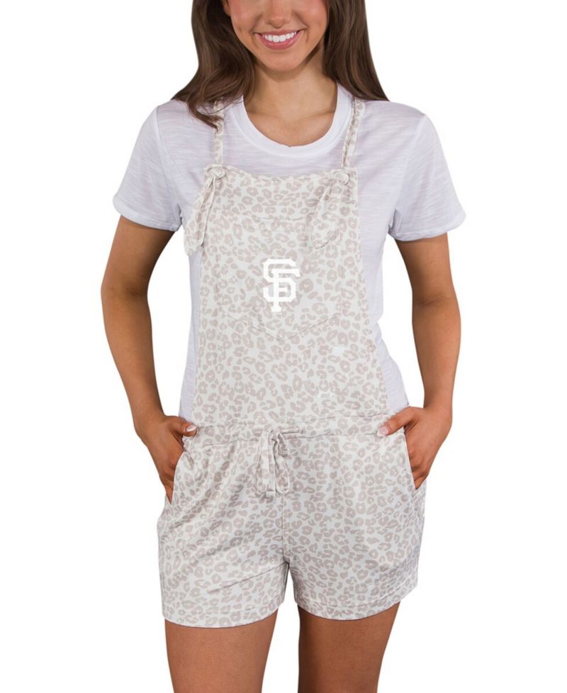 Women's Cream San Francisco Giants Montana Hacci Knit Romper Overalls