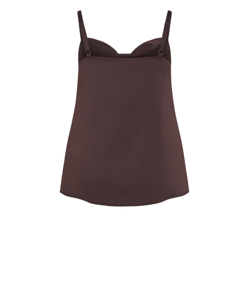 Plus Size Cowl-Neck Satin Relaxed-Fit Camisole