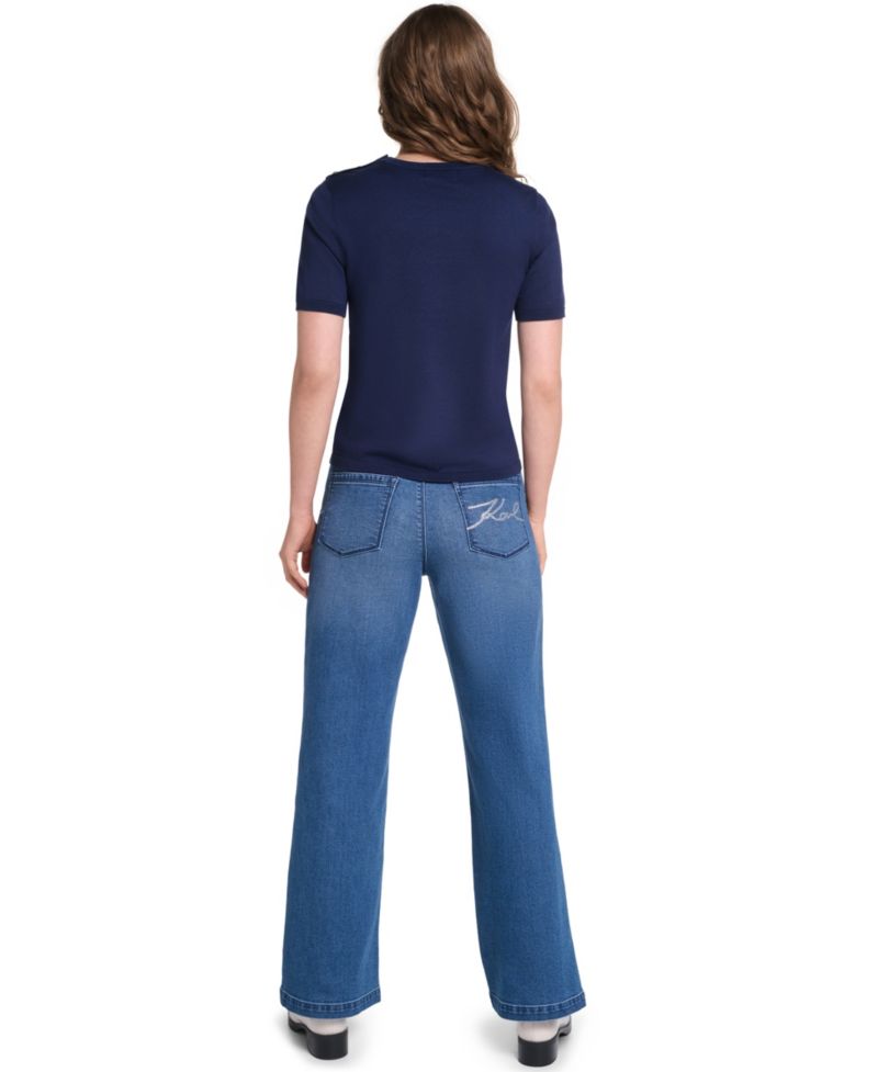 Petite Crewneck Short-Sleeve Sweater