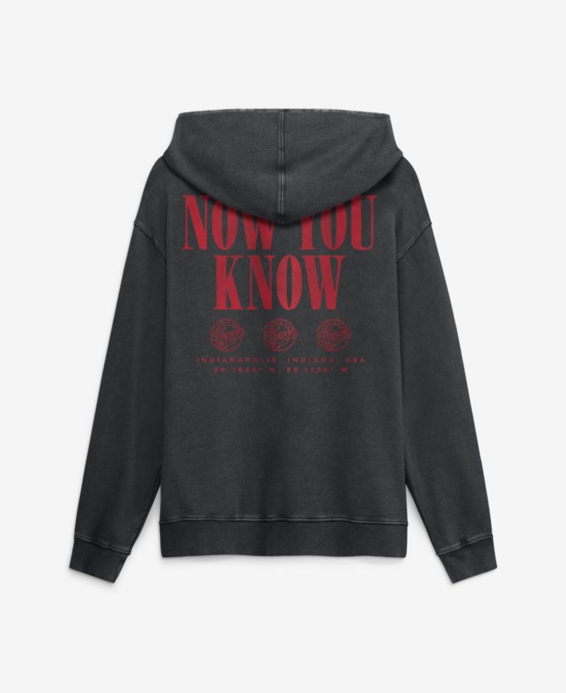 Men's Black Indiana Fever Relaxed Washed Hoodie