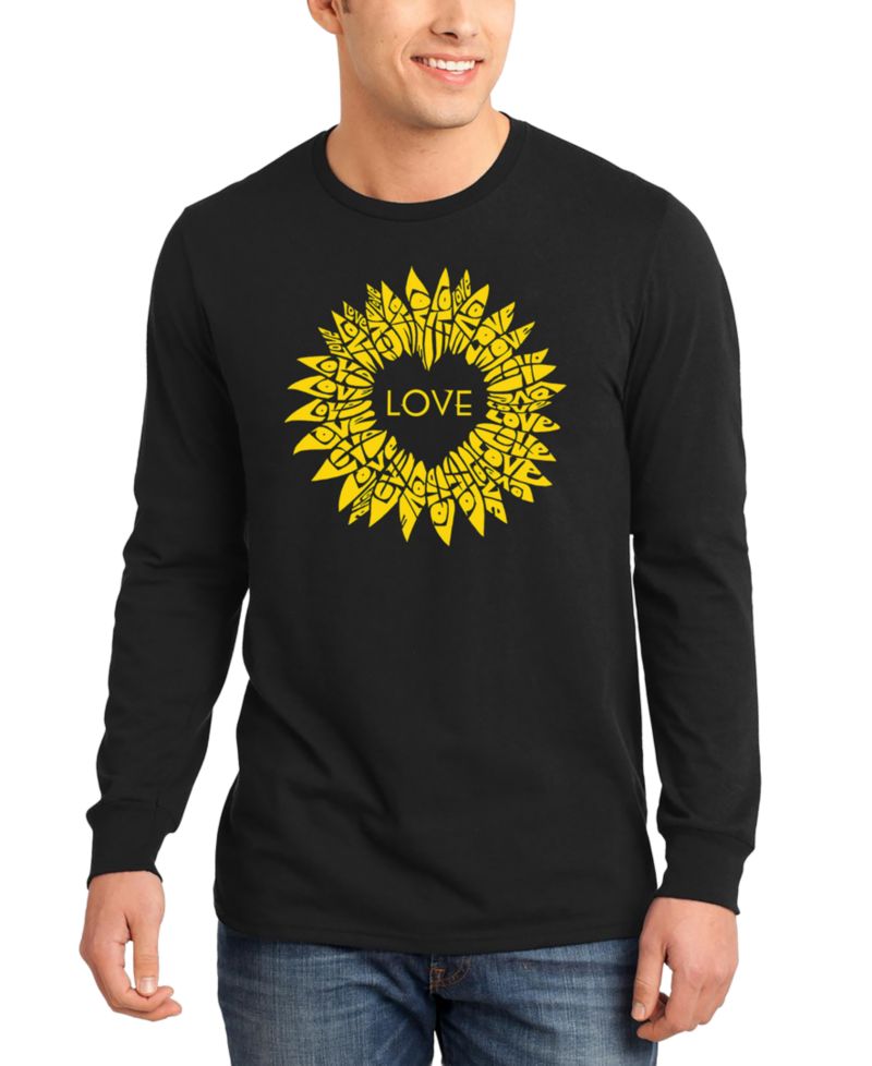 Men's Love Sunflower Word Art Long-Sleeve T-Shirt