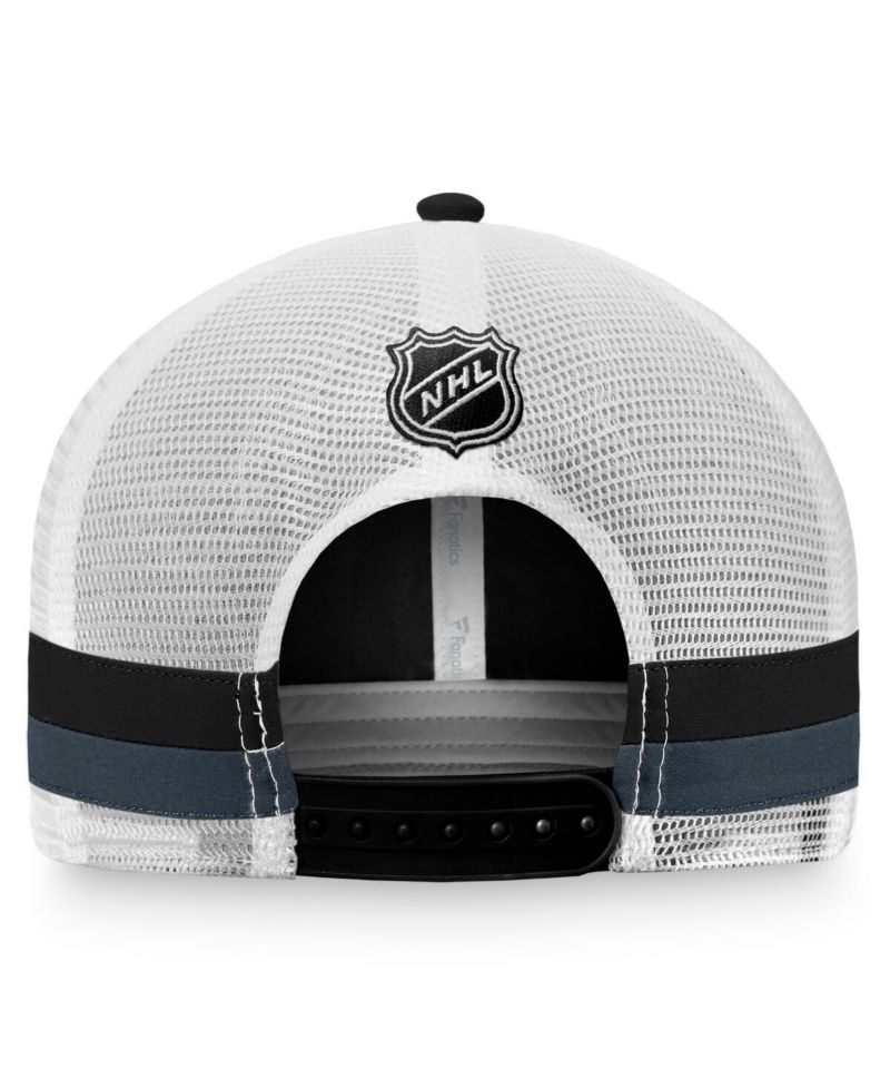 Men's Black, White Vegas Golden Knights Fundamental Striped Trucker Adjustable Hat