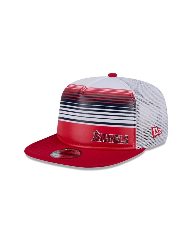 Men's Red Los Angeles Angels Team Horizon 9FIFTY A-Frame Trucker Snapback Hat