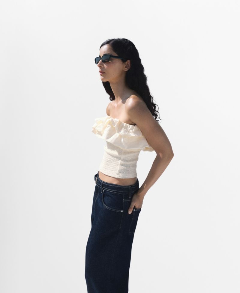 Women's Ruffles Strapless Top