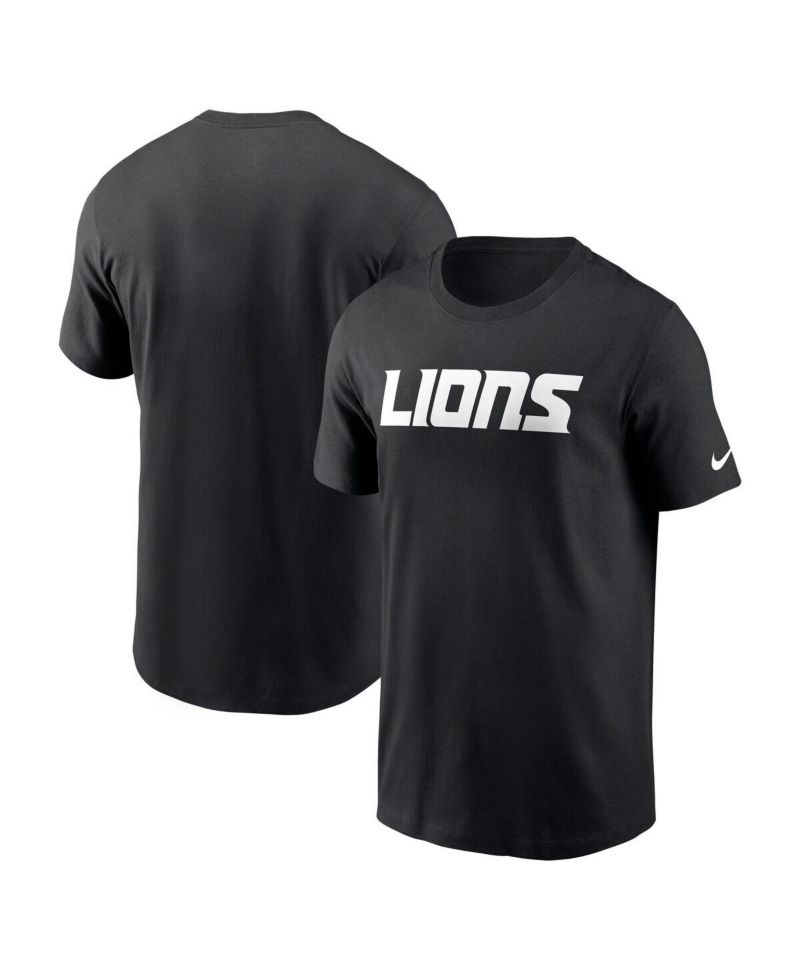Men's Black Detroit Lions Primetime Wordmark Essential T-Shirt