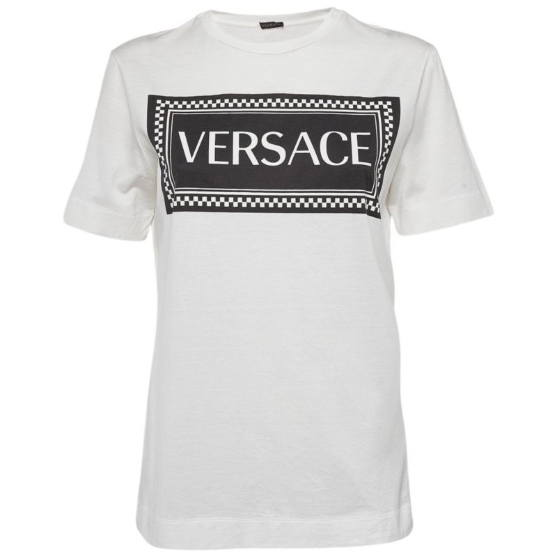 Women's White Logo Print Cotton T-Shirt