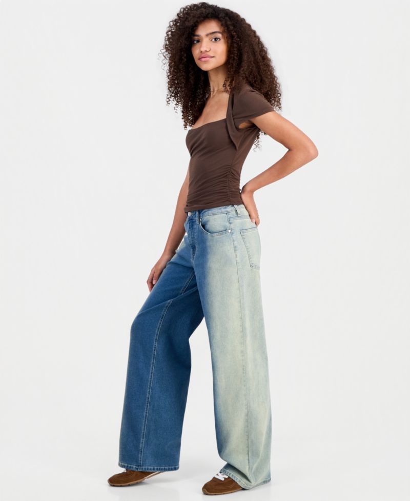 Juniors' Ultra 90s Wide-Leg Ombr&eacute; Jeans
