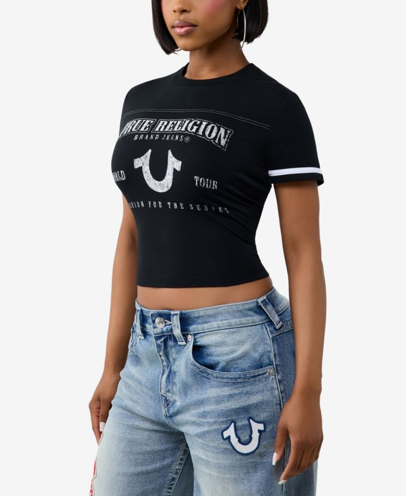 Women's Heritage Cropped Crewneck Graphic T-Shirt