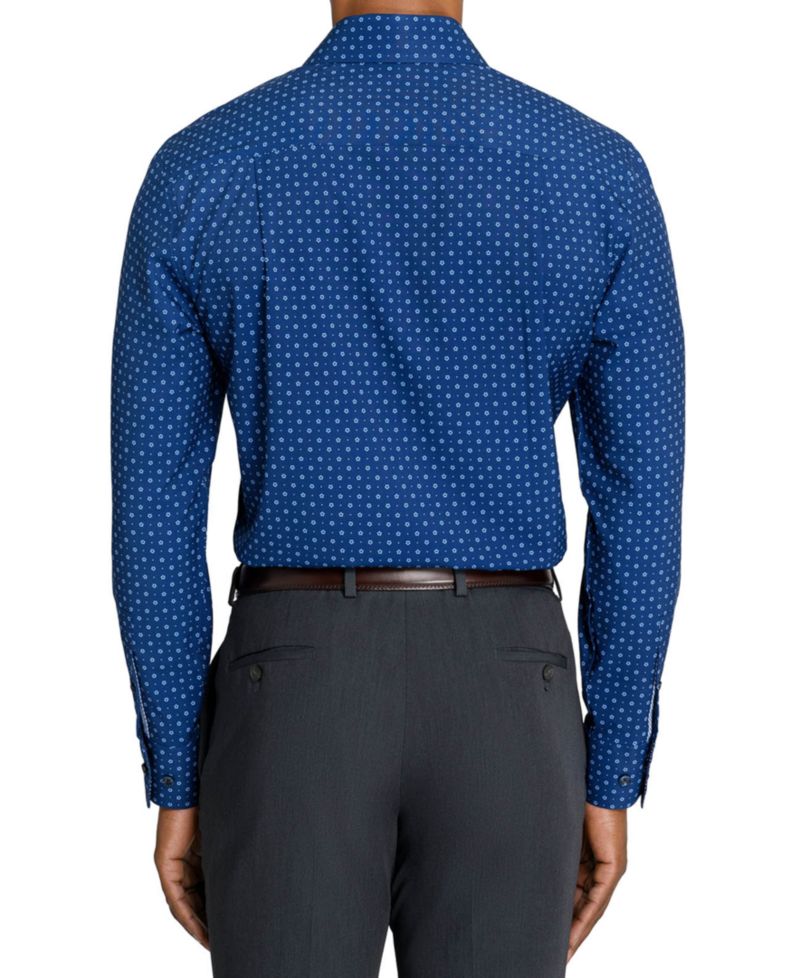 Men's Slim-Fit 4-Way Stretch Floral-Print Dress Shirt