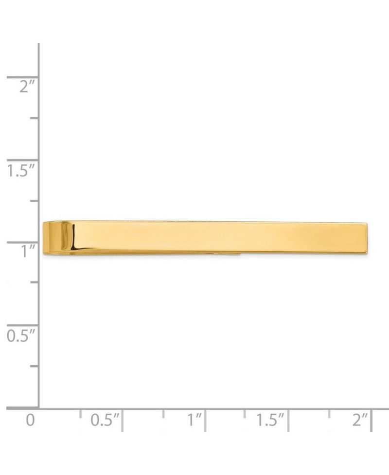 Solid 10k Yellow Gold Polished Narrow Tie Bar for Men