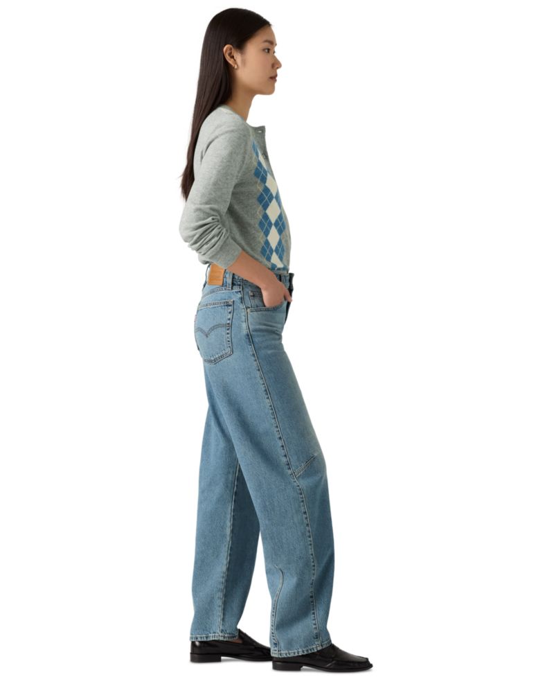 Premium Women's Baggy Dad Cotton Barrel-Leg Jeans