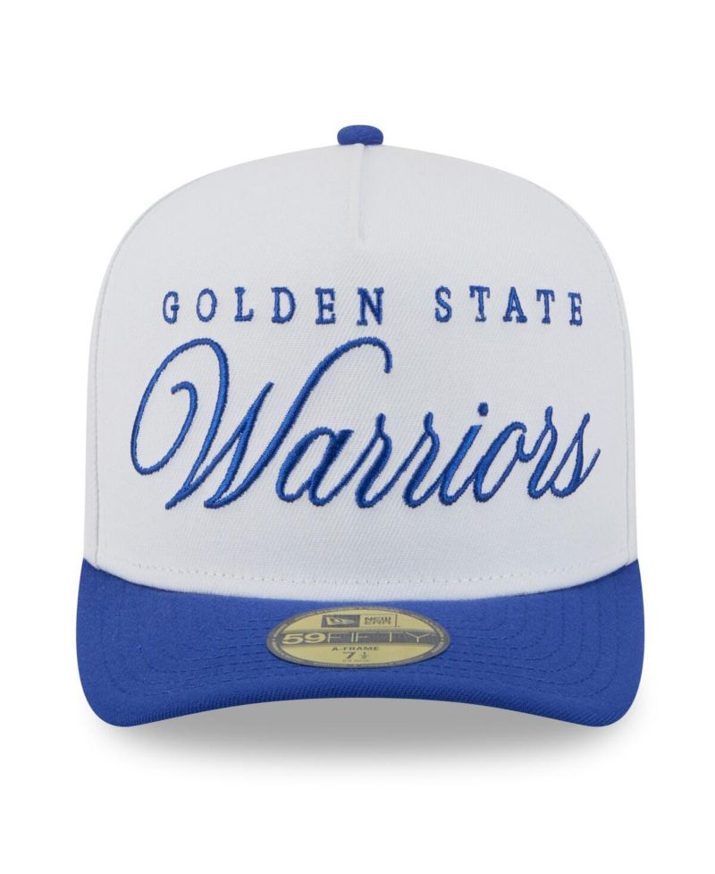Men's White/Royal Golden State Warriors 2025 NBA Draft A-Frame 59FIFTY Fitted Hat