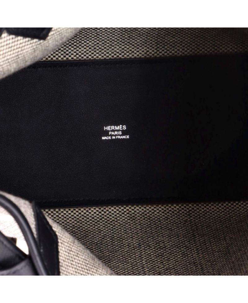 27 Cabas H en Biais Tote Canvas with Leather