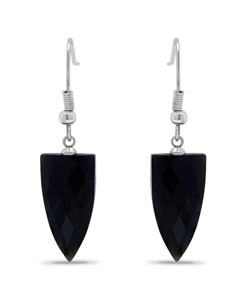 Silver Plated Multi Genuine Stone Circle Drop Earrings