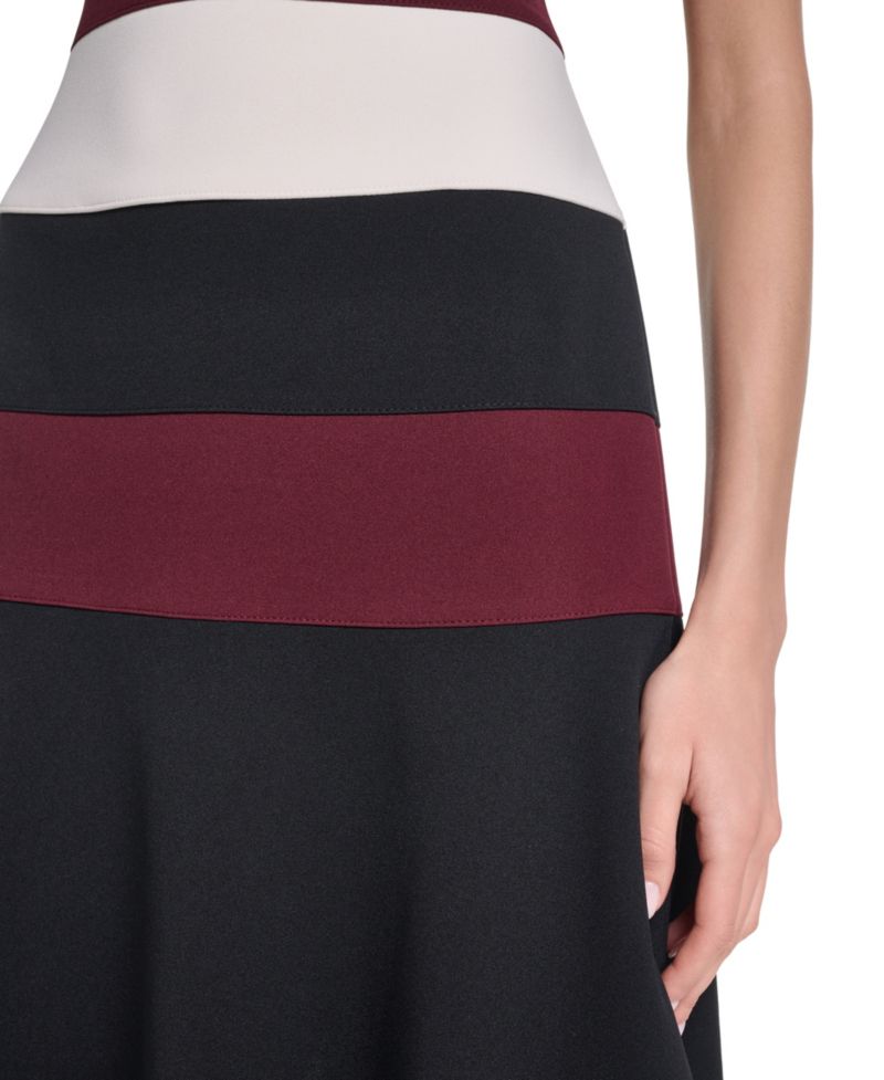 Women's Short-Sleeve Colorblock Sheath Dress