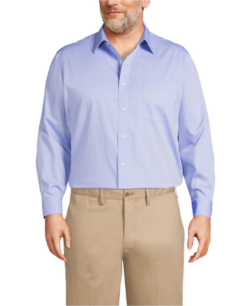 Big & Tall No Iron Supima Cotton Pinpoint Straight Collar Dress Shirt