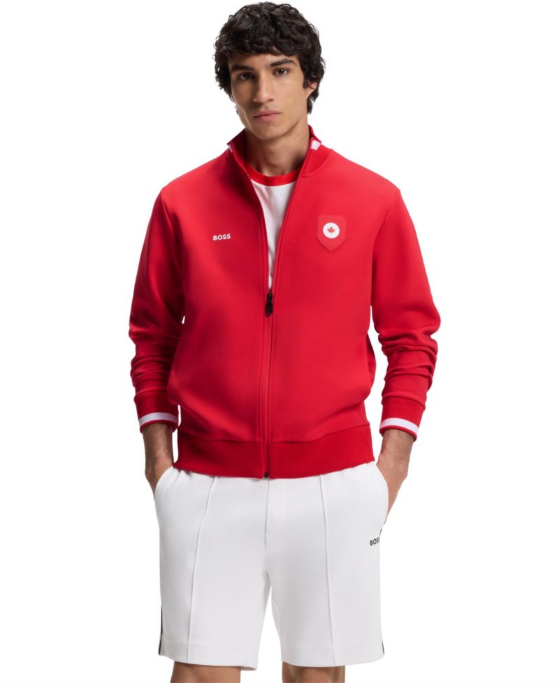 Men's Cotton-Blend Canada Country-Flag Badge Sweatshirt