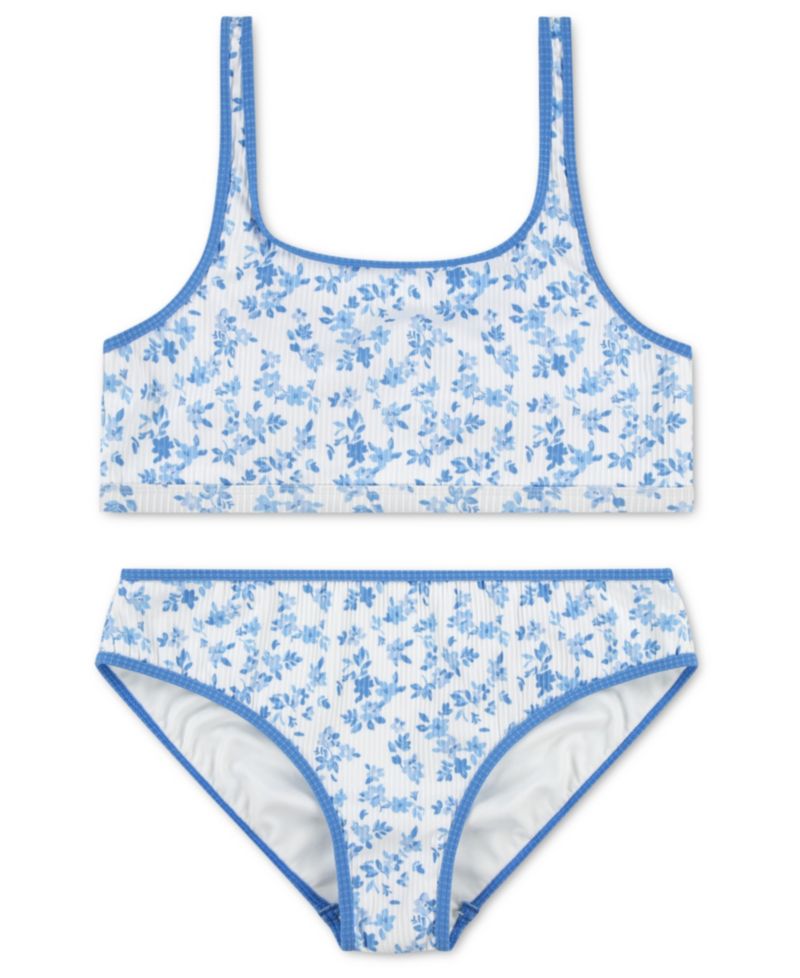 Girls' Scoop Neck Top & Swim Bottoms, 2-Piece Set