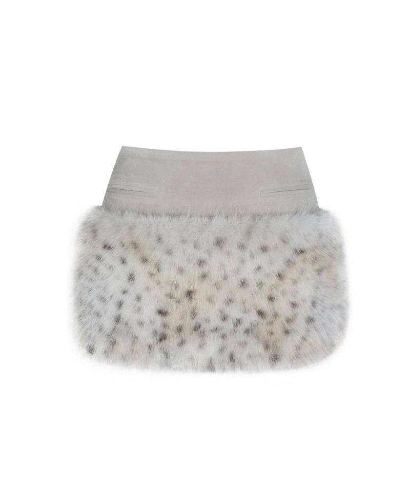 Women's Sariah Tan Suede Cheetah Low-Waisted Micro Skirt