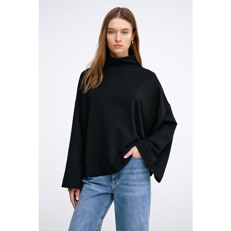 Women's Amanda Oversized High-Neck Wide-Sleeve Casual Sweatshirt