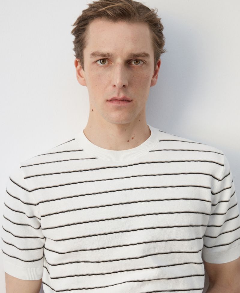 Men's Striped Knit Cotton T-Shirt
