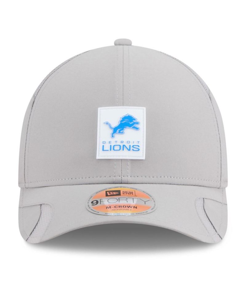 Men's Gray Detroit Lions 2025 Sideline M-Crown 9FORTY Adjustable Hat