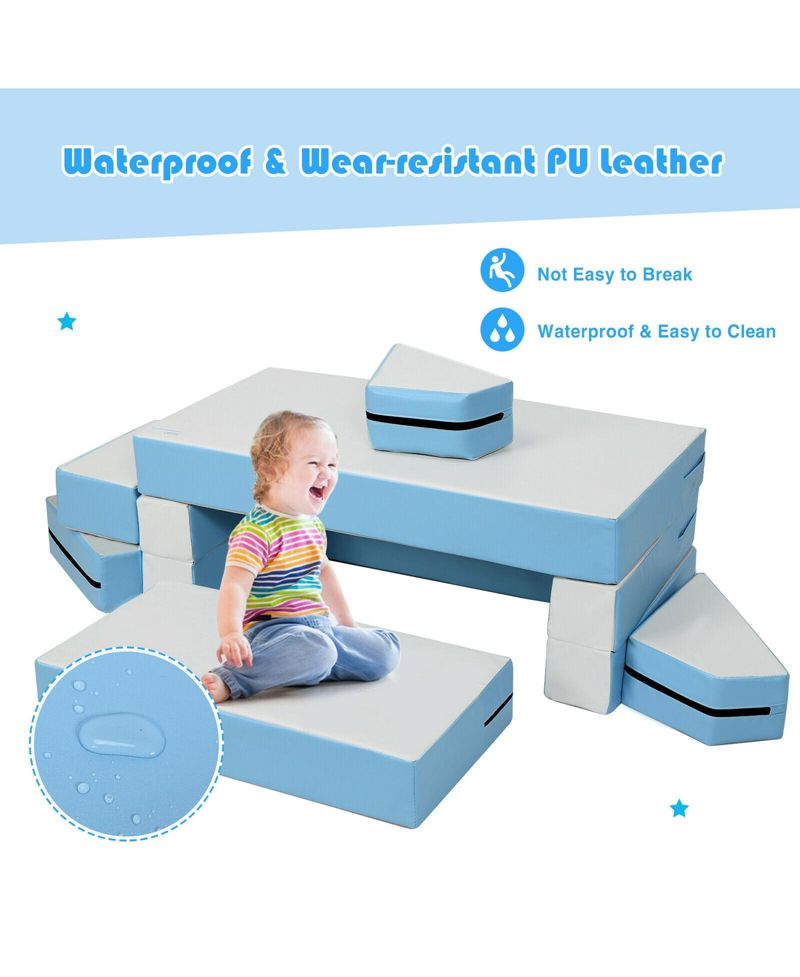 8 Pieces 4-in-1 Crawl Climb Foam Shapes Toddler Kids Playset