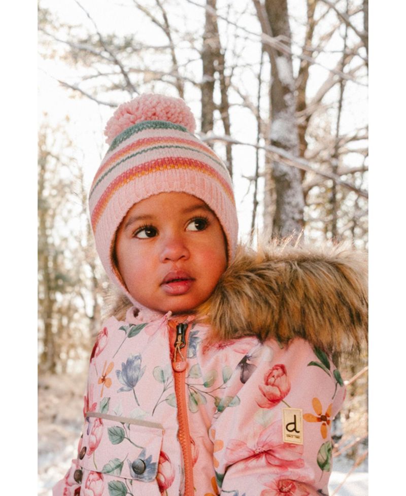 Baby Girls One Piece Snowsuit Adapted for Car Seats Floral Print