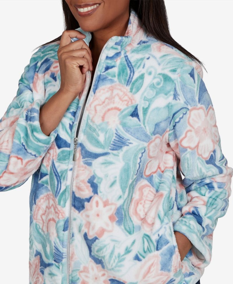 Petite Floral Fleece Jacket