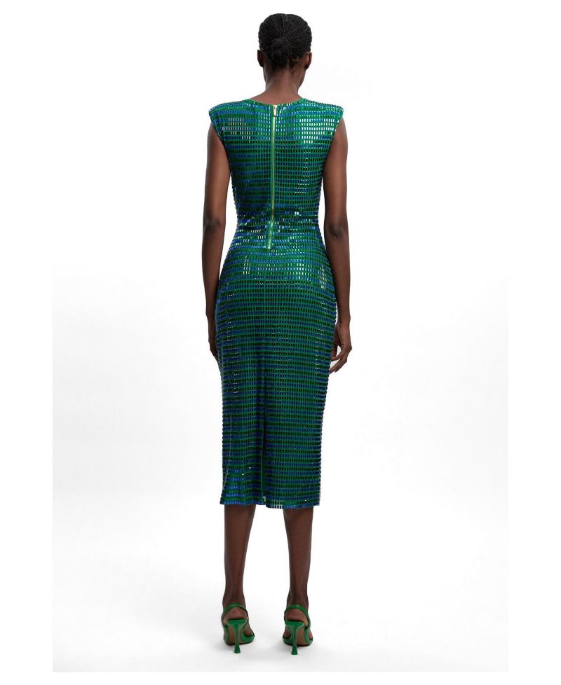 Women's Plunge V-Neck Sleeveless Midi Dress