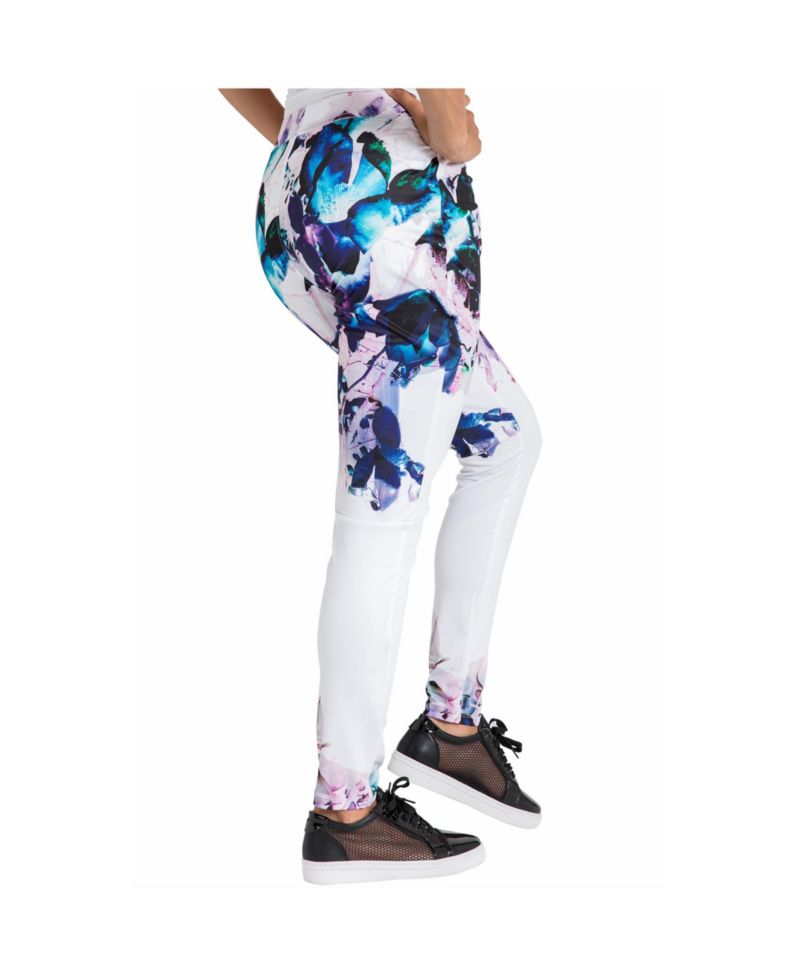 Women's Curvy Fit Active Floral Print Poly Tricot Legging