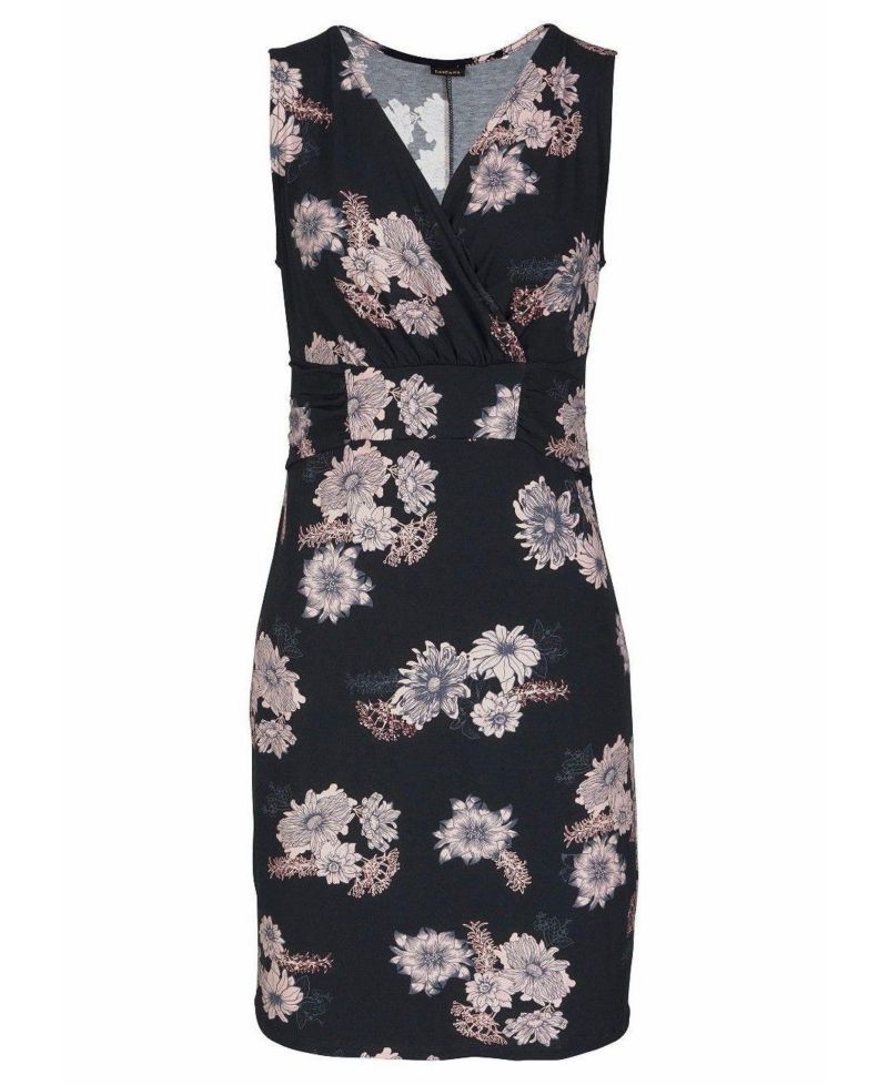 Women's Viscose Floral Print A-Line Short Dress