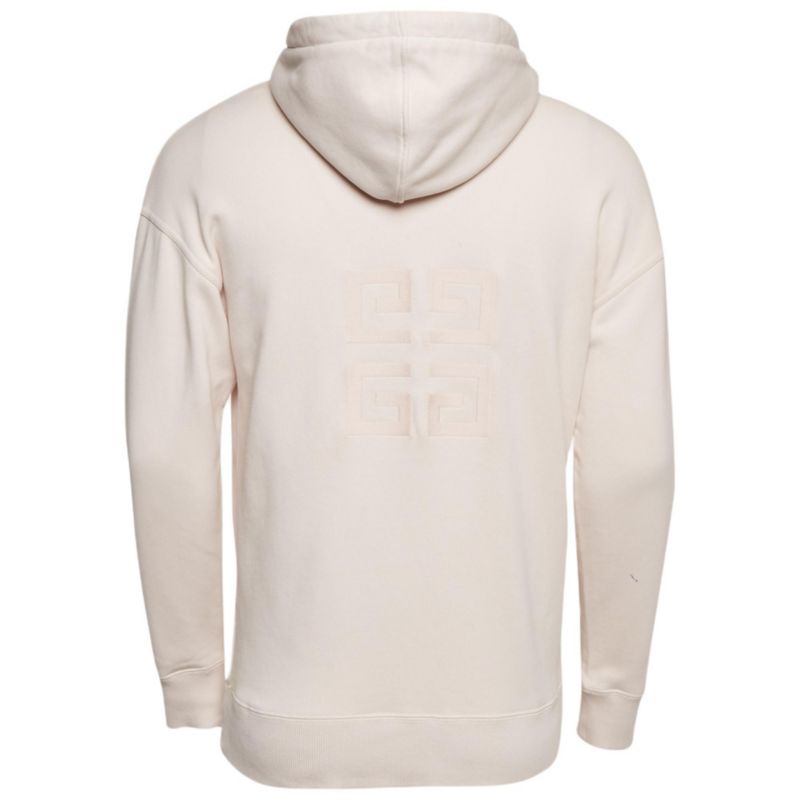 Men's Pink Logo Embroidered Cotton Knit Hoodie
