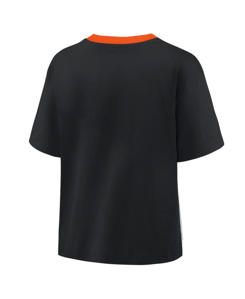 Women's Black/Graphite Baltimore Orioles Oversized Race to Win V-Neck T-Shirt