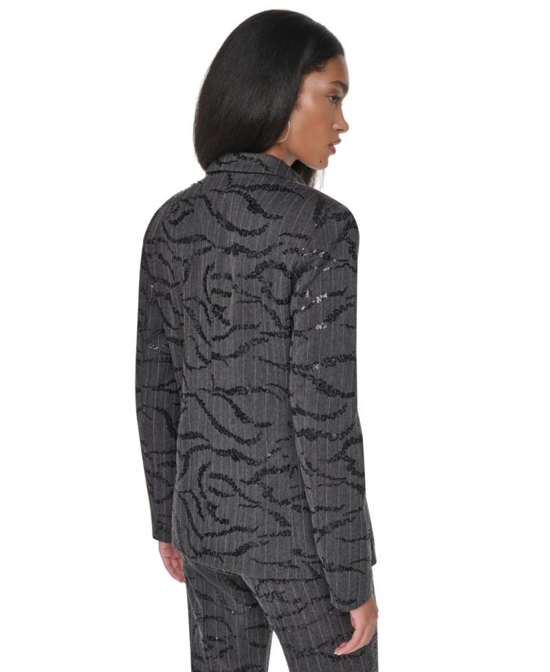 Women's Sequin Herringbone Stretch Blazer