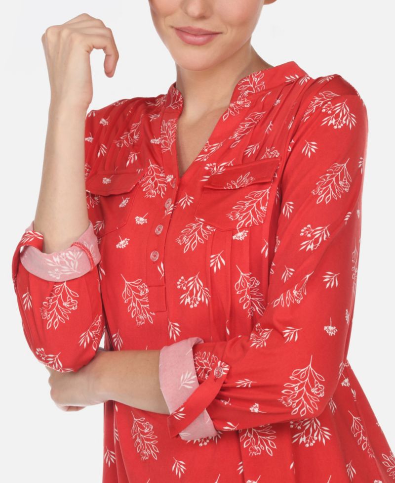 Plus Size Pleated Long Sleeve Top