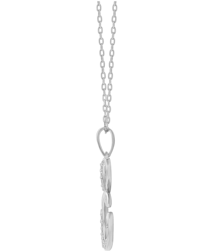 Diamond E Initial 18" Pendant Necklace (1/10 ct. t.w.) in Sterling Silver