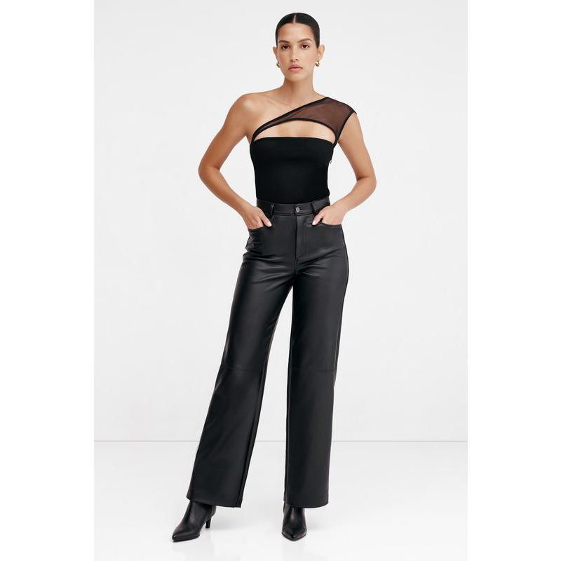 Women's Parker Sheer Mesh Chest-Cutout One-Shoulder Evening Top