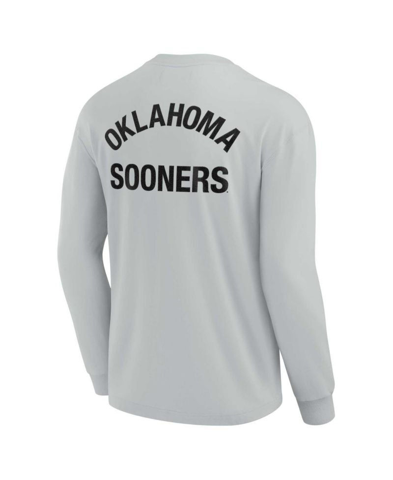 Men's and Women's Gray Oklahoma Sooners Super Soft Long Sleeve T-shirt