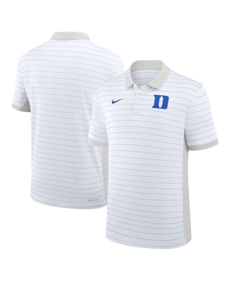 Men's White Duke Blue Devils 2026 Early Season Coaches Sideline Victory Stripe Dri-FIT Polo