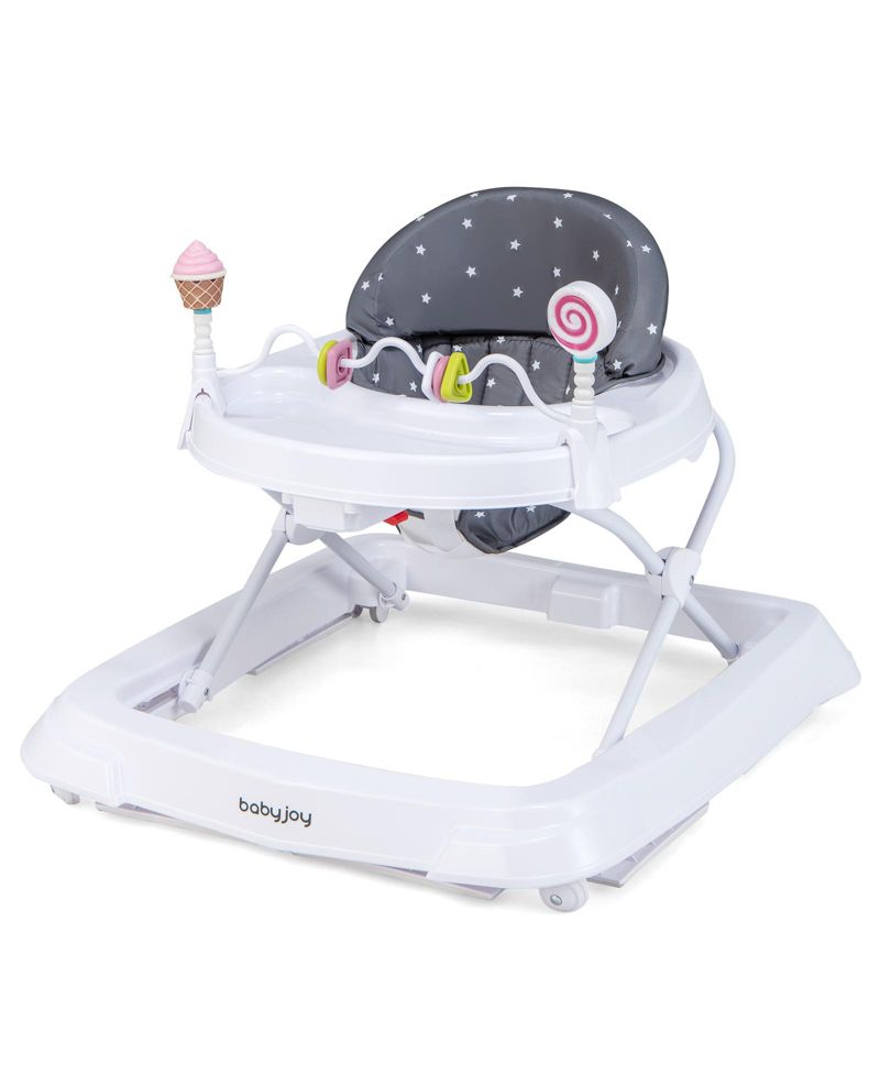 Foldable Baby Activity Walker with Adjustable Heightand Detachable Seat
