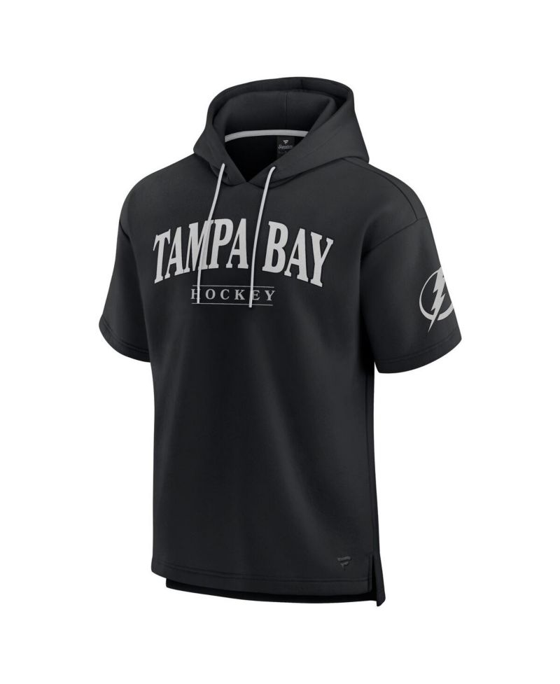 Men's Black Tampa Bay Lightning Elements Ready Short Sleeve Pullover Hoodie