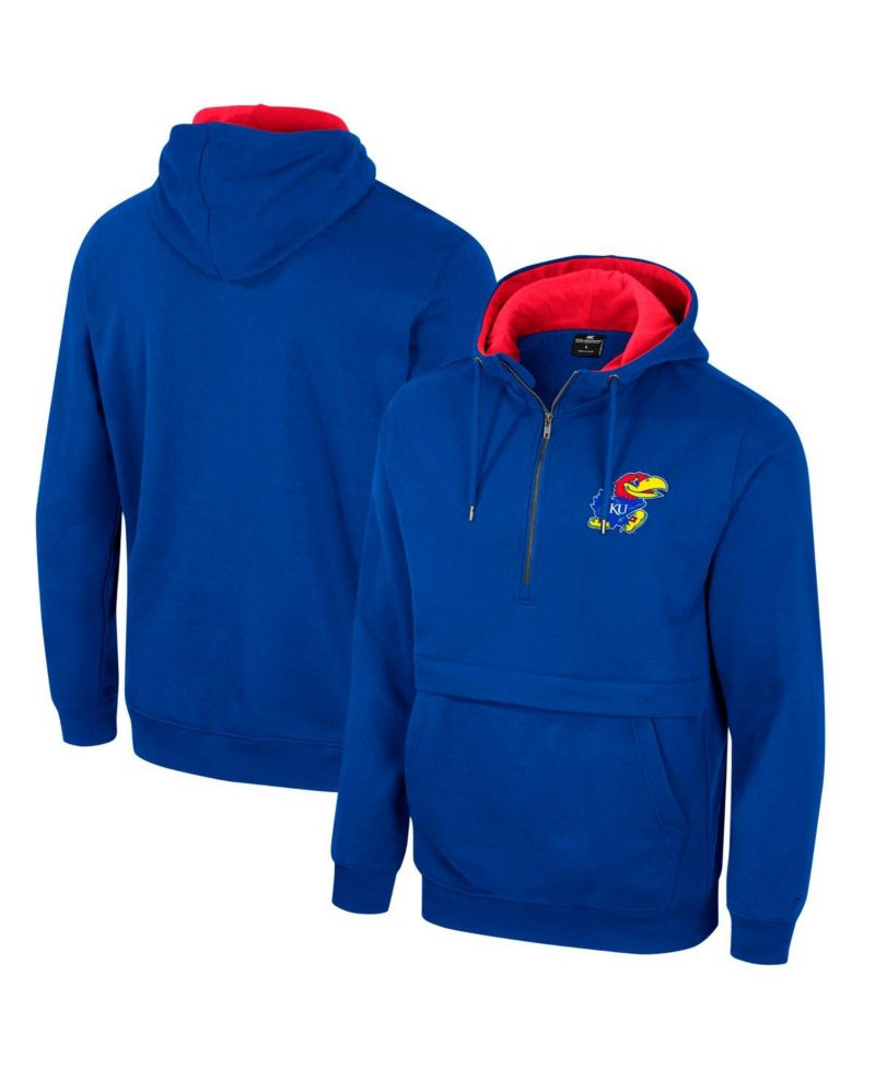 Men's Royal Kansas Jayhawks Half-Zip Hoodie